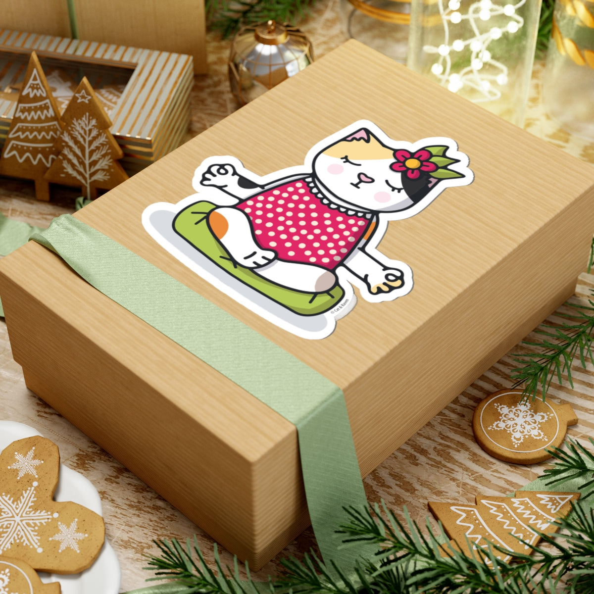 Lila Meditating on Cushion Sticker