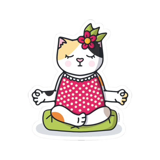 Lila Meditating on Cushion Sticker